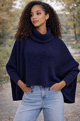 BLUSA MULLET GOLA ALTA EM TRICOT