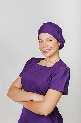 Touca com elástico roxa