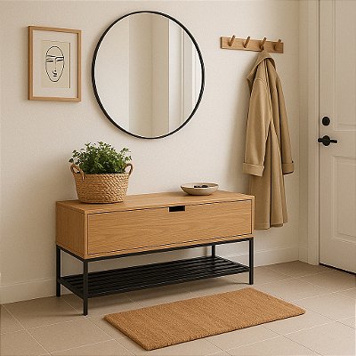 Banco Sapateira Comfy Freijó 100cm