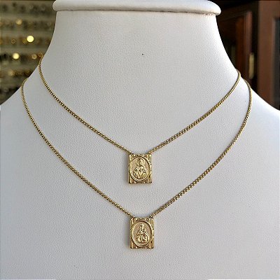 Escapulário Folheado a Ouro