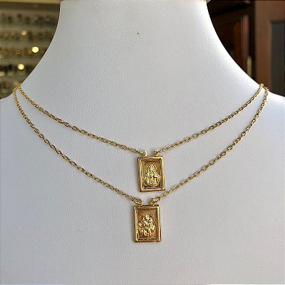 Escapulário Folheado a Ouro