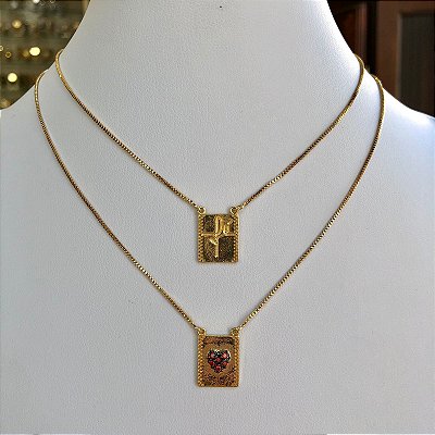 Escapulário Folheado a Ouro