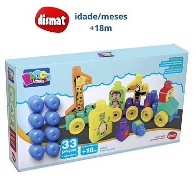 Jogo 130 Peças blocos de montar Grande Brinquedos para Bebês Didatico  Educativos - DISMAT - Brinquedos de Montar e Desmontar - Magazine Luiza