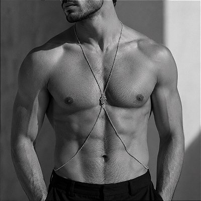 Colar de Corpo Body Chain Corrente de Aço Mão de Fátima