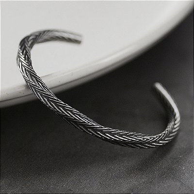Bracelete Masculino Aço Trançado Frame Steel