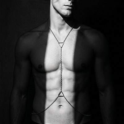 Colar Body Chain Masculino Triangle Aço Prata