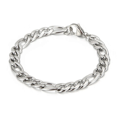 Pulseira Aço Inox Elos Grumet Prata