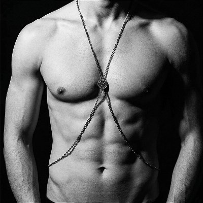 Body Chain Colar de Corpo Masculino Pingente Rosa dos Ventos