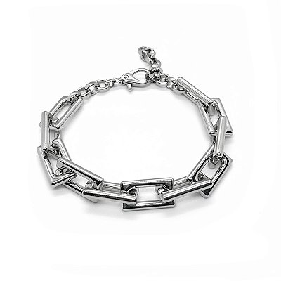 Pulseira Prata Iron Block