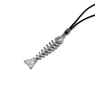 Colar Fio Encerado Ajustável Pingente Sardinha