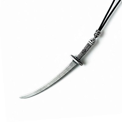 Colar Fio Encerado Pingente Espada Katana Samurai