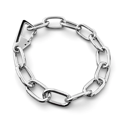 Pulseira Masculina Elos Grossos Mosquete Prata