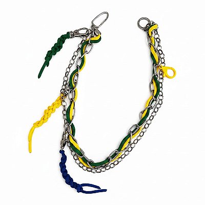 Corrente de Cintura Masculina Lateral Calça Brasil Prata