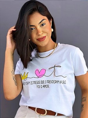 T-Shirt "Foi o Amor" - 100% Algodão Fio 30.1