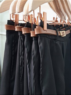 Saia Midi Gôde com Cinto - em Alfaiataria