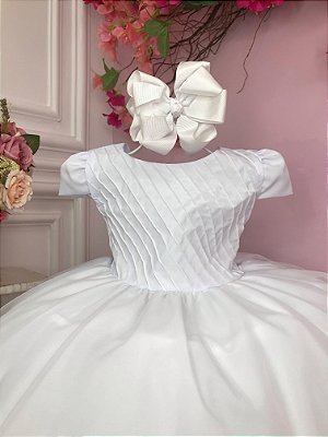 VESTIDO INFANTIL PRINCESA SOFIA LILÁS BUSTO JEANS C/ LAÇO P/ CABELO