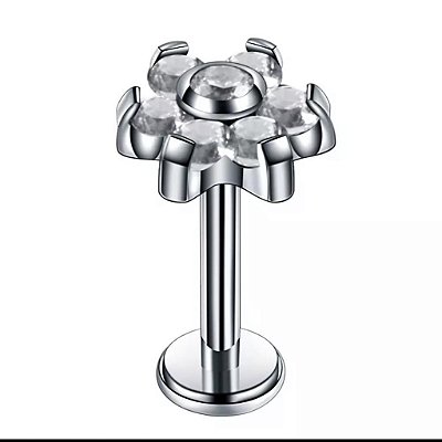 Labret Flor com Zircônia-Titânio