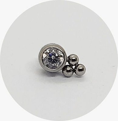 Labret Esferas c/ Zircônia- Titânio