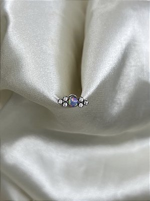 Labret Opala lilás e zircônias