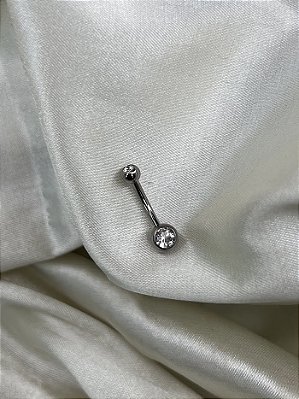 Piercing Umbigo em Titânio com Zircônias