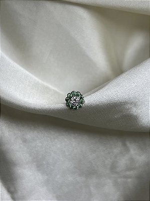 Labret flor zircônias VERDE