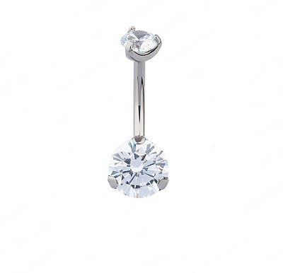 Piercing Umbigo com Zircônias-Titânio