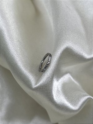 Argola zircônia retangulares-Titânio