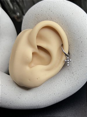 Pingente cruz zircônia-Titânio