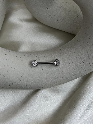 Piercing Mamilo em Titânio com Zircônia - 1.6mm/12/5mm