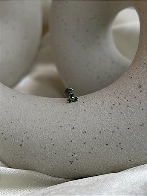 Labret MINI Trinity Verde com Zircônias-Titânio
