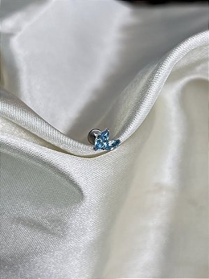 Piercing mini ramo zircônia azul-Titânio