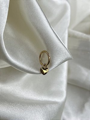 Argola Segmento pingente coração gold