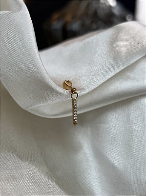 Labret Pingente Barra Pequena Zircônia PVD Gold - Titânio