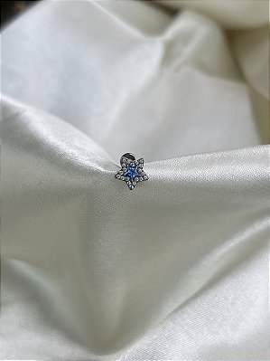 Piercing estrela Azul zircônia -Titânio
