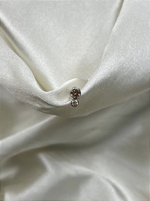 Labret  zircônias  2p -titânio- CHAMPAGNE- 1.6 /8mm