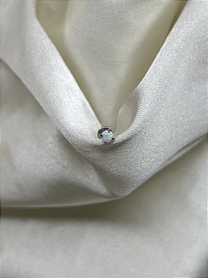 Labret  ponto de luz de Opala Branca - Titânio -1.2/8/3mm