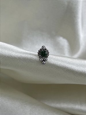 Labret Ornamental e Zircônia - VERDE - titanio