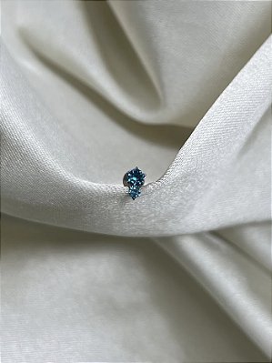 Labret duas zircônias azuis -Titânio
