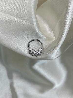 Argola marquise frontal - Titânio