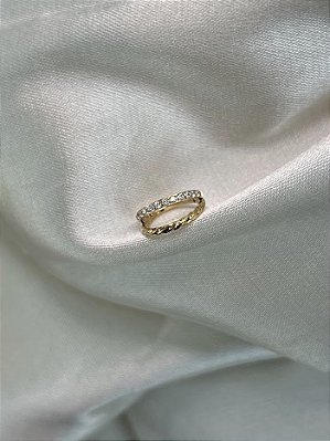 Segmento Zircônia cravejada duplo - PVD GOLD