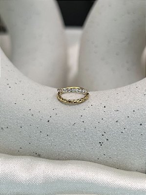 Segmento Zircônia cravejada duplo - PVD GOLD