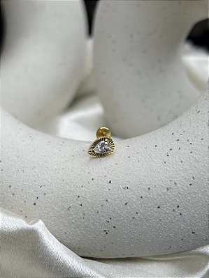 Labret gota zircônia - Titânio GOLD