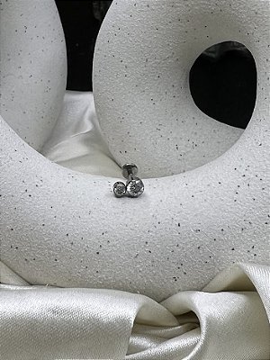 Labret duplo zircônia - Titânio