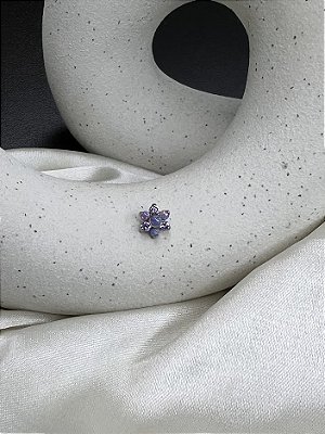 Topo flor Opala lilás – Titânio
