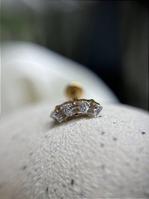 Cluster zircônia trapézio -Titânio Gold