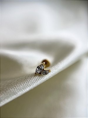 Piercing mini ramo zircônia -Titânio Gold