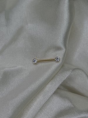 Piercing Mamilo com Zircônia - Titânio gold