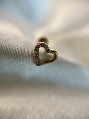 Labret coração PVD Gold -Titânio