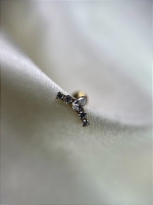 Labret cluster mini navete PVD gold - Titânio