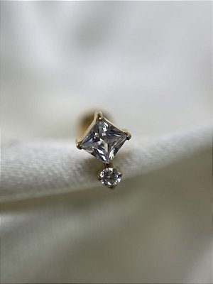 Labret quadrado novo - Titânio gold